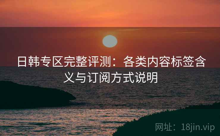 日韩专区完整评测：各类内容标签含义与订阅方式说明
