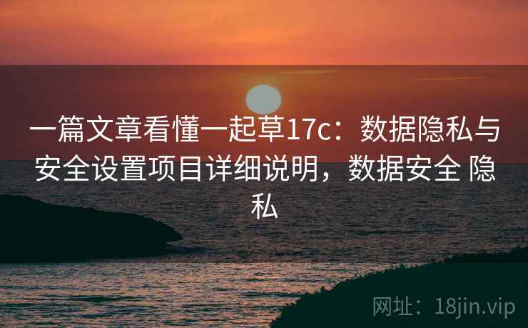 一篇文章看懂一起草17c:数据隐私与安全设置项目详细说明,数据安全 隐私 一篇文章看懂一起草17c:数据隐私与安全设置项目详细说明,数据安全 隐私