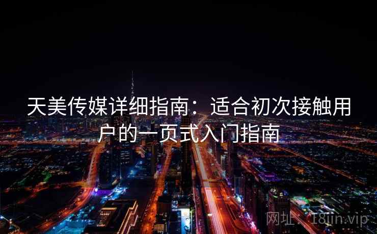 天美传媒详细指南：适合初次接触用户的一页式入门指南