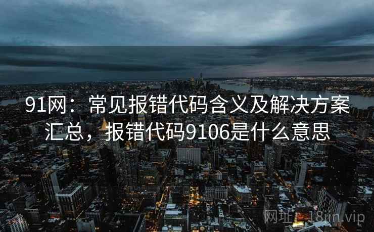 91网:常见报错代码含义及解决方案汇总,报错代码9106是什么意思 91网:常见报错代码含义及解决方案汇总,报错代码9106是什么意思