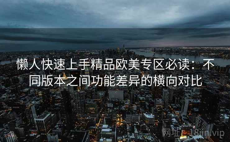 懒人快速上手精品欧美专区必读：不同版本之间功能差异的横向对比
