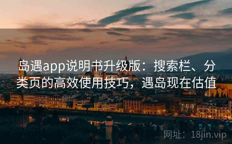 岛遇app说明书升级版：搜索栏、分类页的高效使用技巧，遇岛现在估值