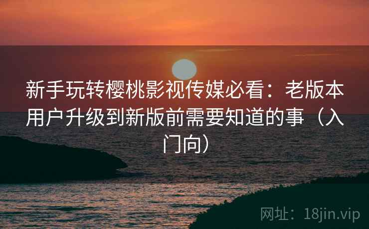 新手玩转樱桃影视传媒必看:老版本用户升级到新版前需要知道的事(入门向) 新手玩转樱桃影视传媒必看:老版本用户升级到新版前需要知道的事(入门向)