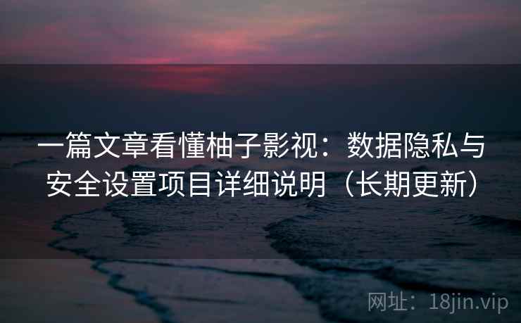 一篇文章看懂柚子影视：数据隐私与安全设置项目详细说明（长期更新）
